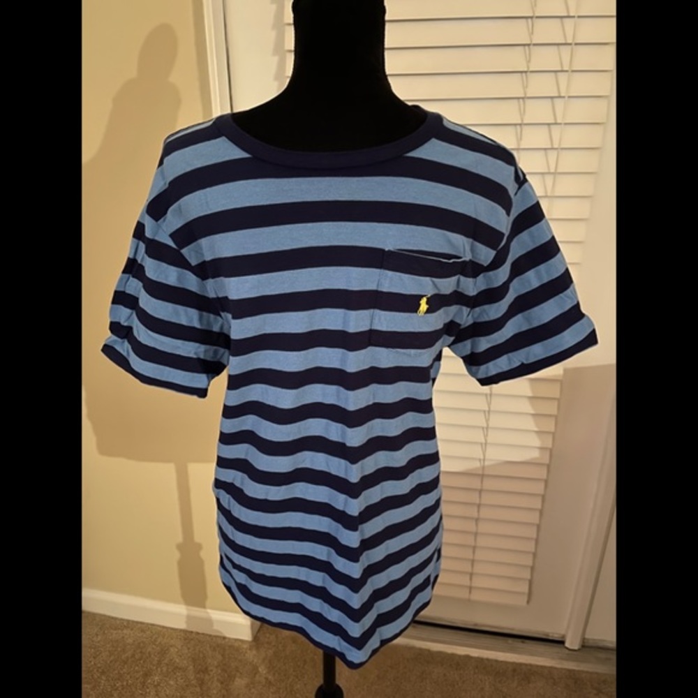 Boys Striped Blue and Navy T-Shirt